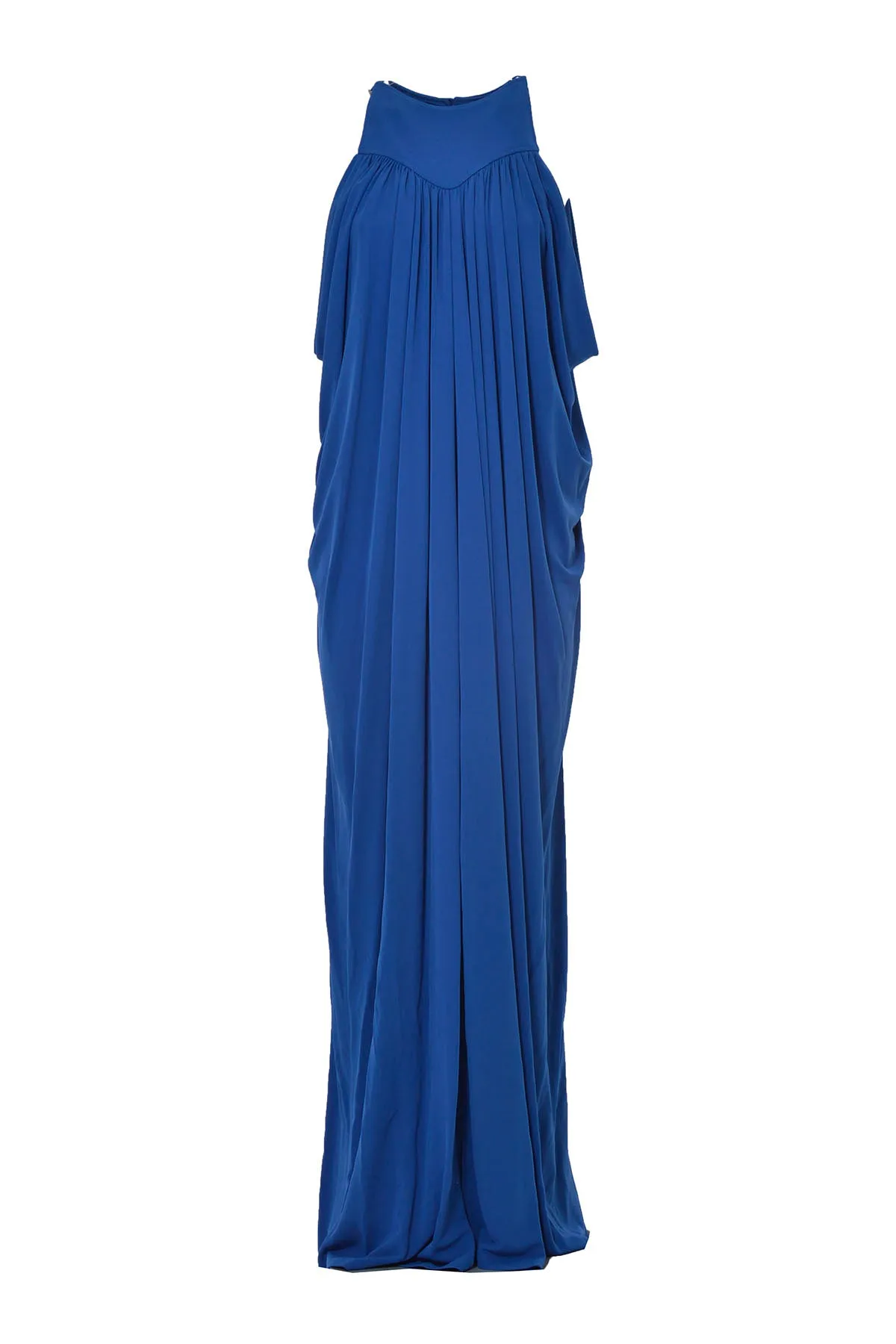 Alberta Ferretti Draped Sleeveless Evening Gown