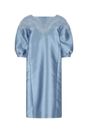 Alberta Ferretti Lace Detail Balloon Sleeved Dress