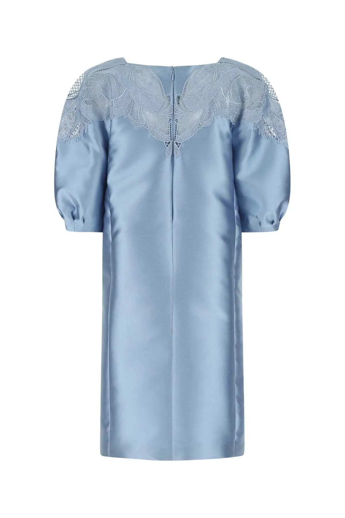 Alberta Ferretti Lace Detail Balloon Sleeved Dress