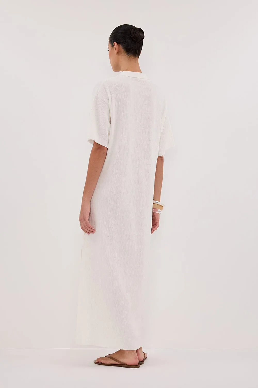 ALIAS WHITE POLO KNIT MIDI DRESS