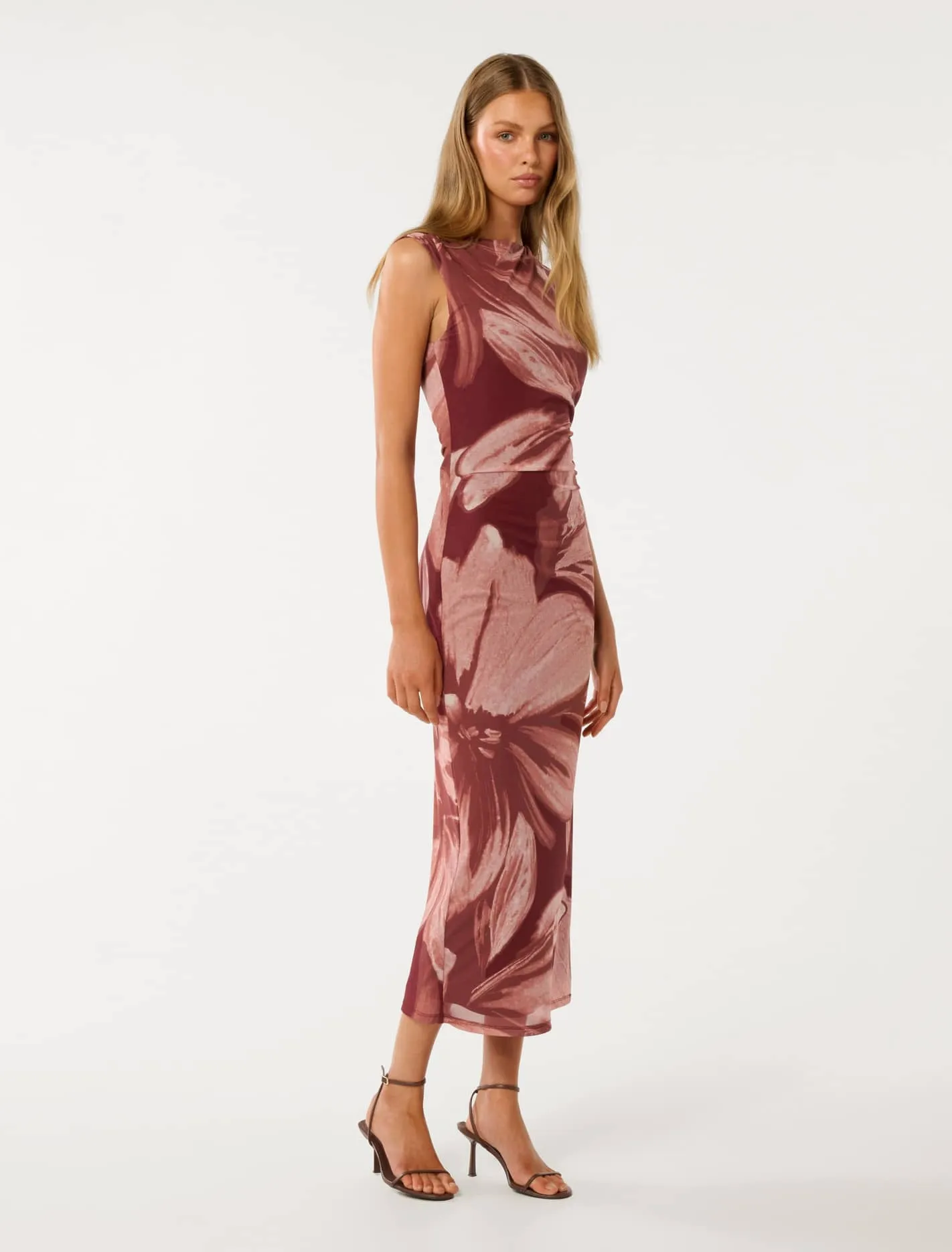 Ally Sleeveless Mesh Midi Dress
