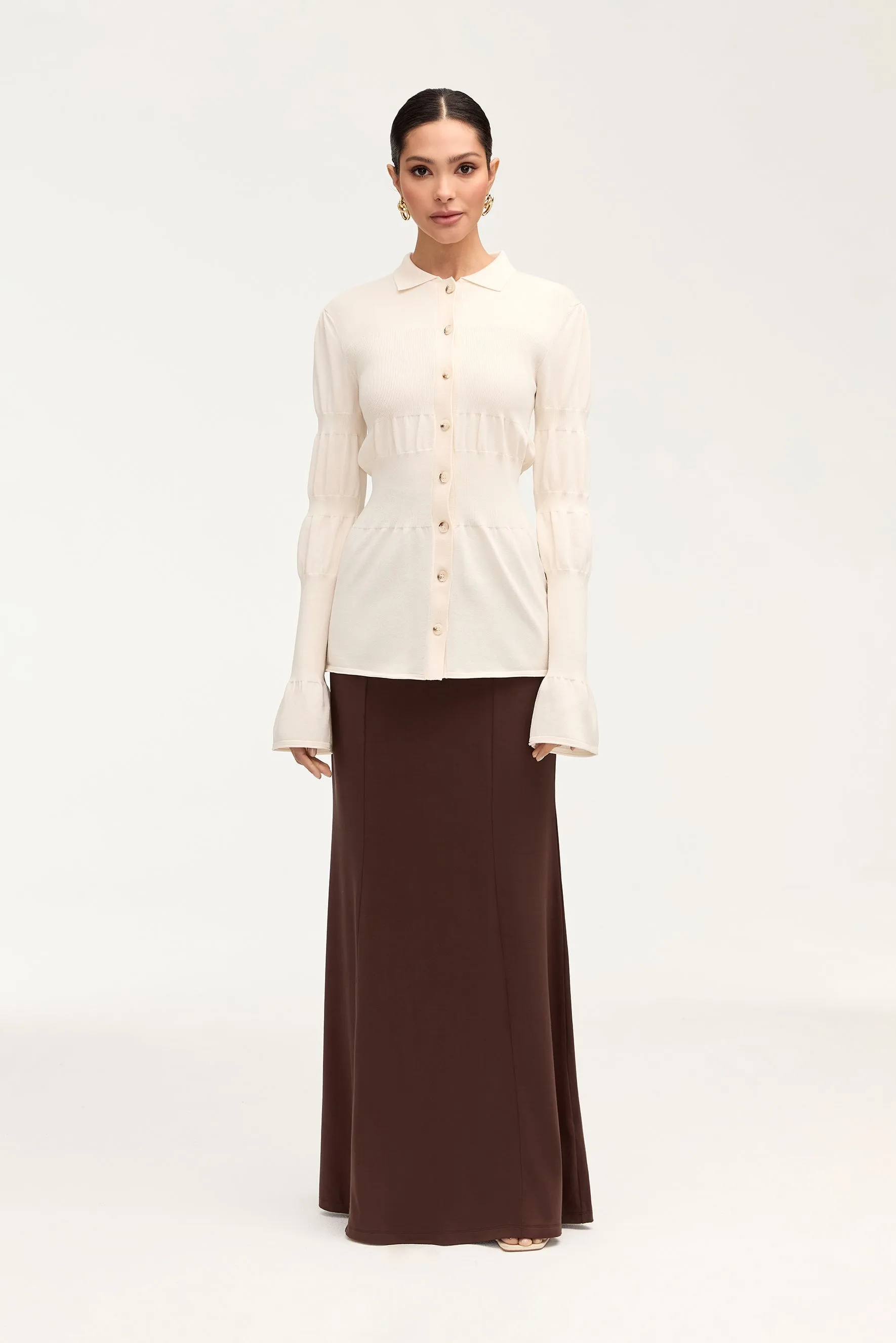 Andrea Jersey Maxi Skirt - Espresso