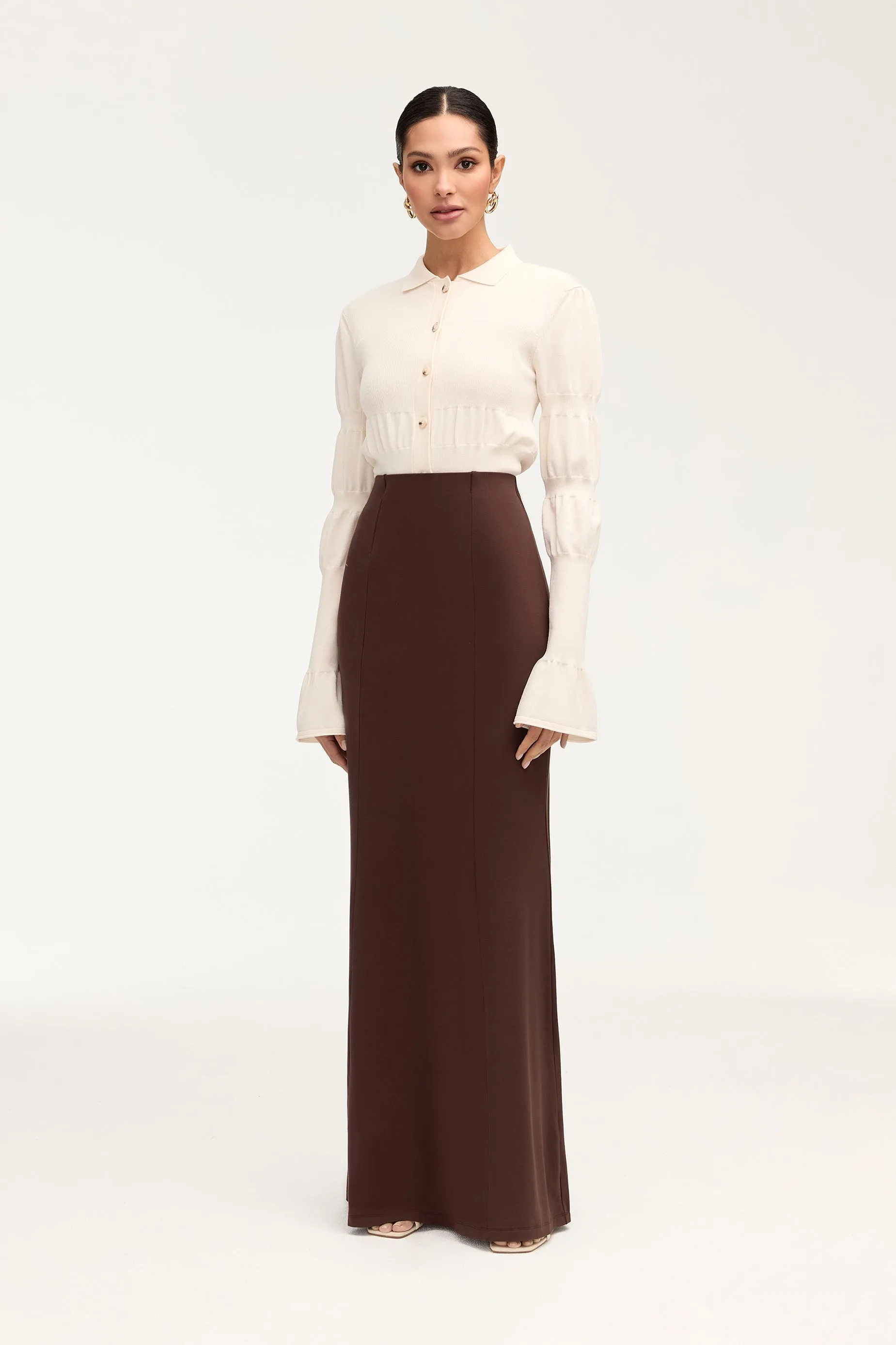 Andrea Jersey Maxi Skirt - Espresso