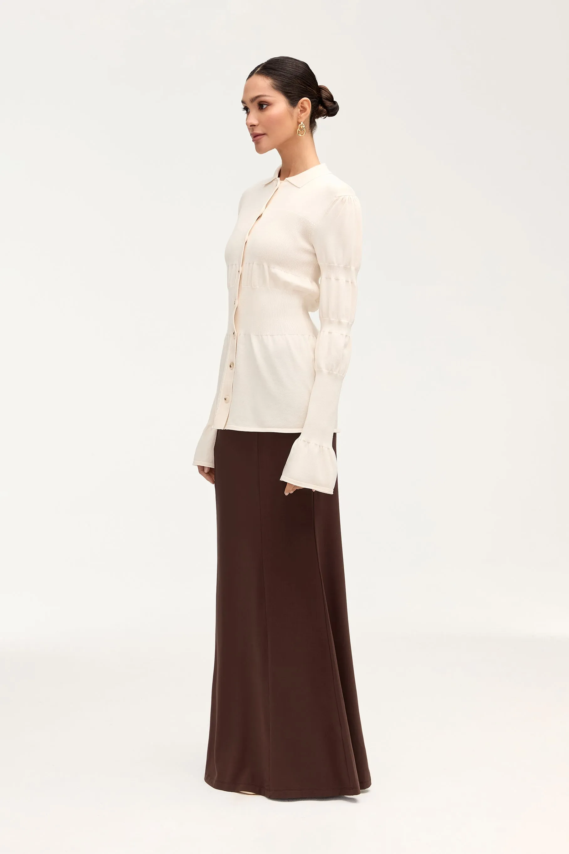 Andrea Jersey Maxi Skirt - Espresso