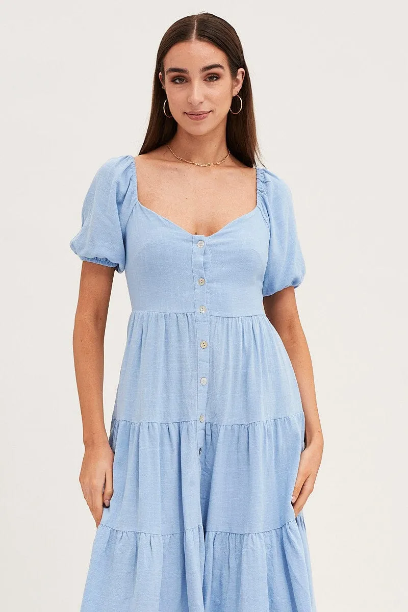 Blue Midi Dress Sweetheart
