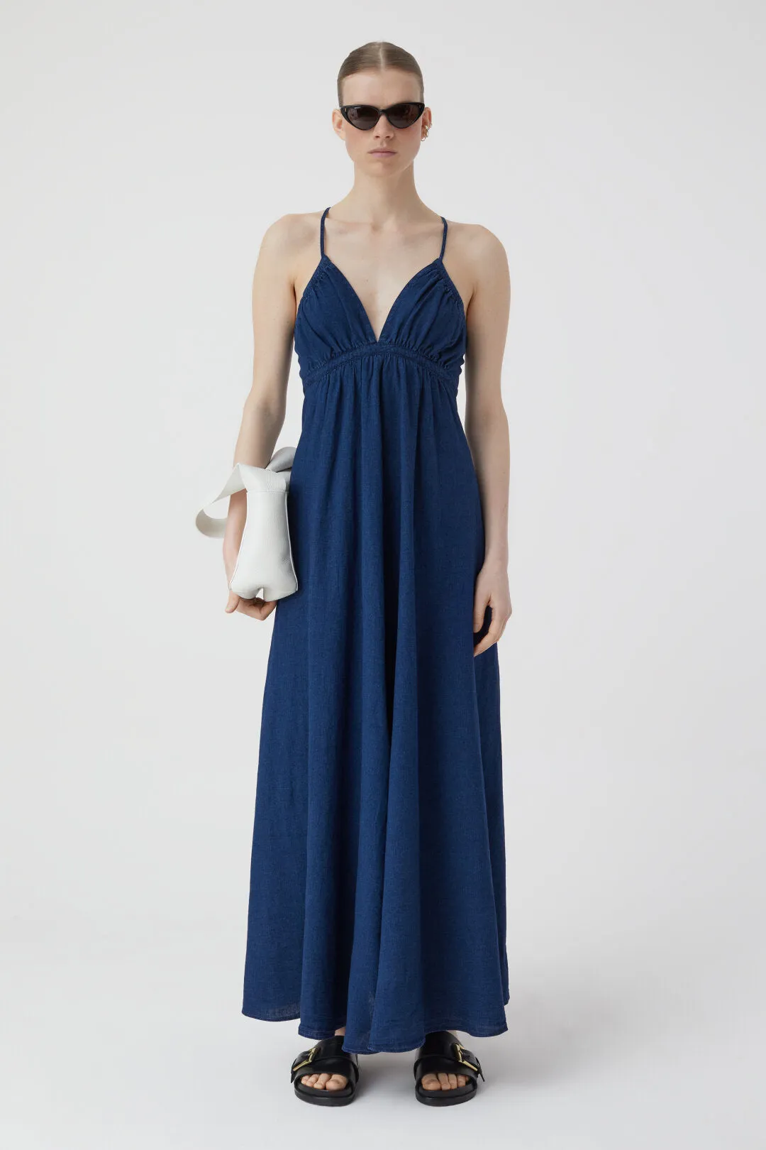 Denim Strap Maxi Dress
