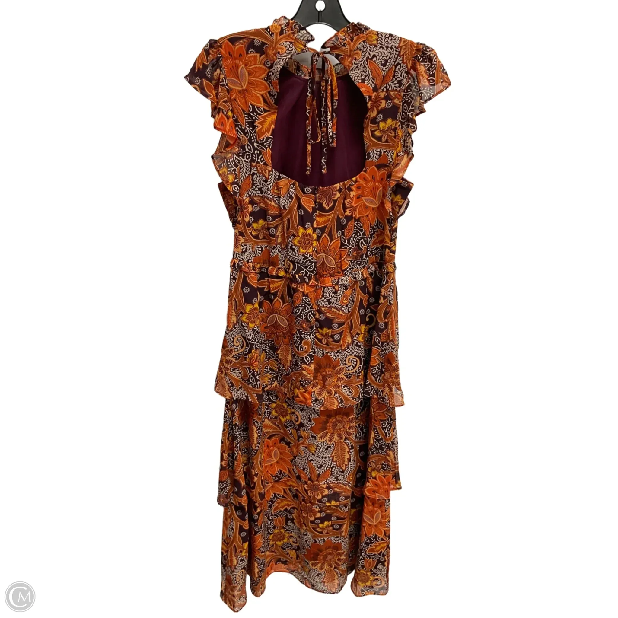 Dress Casual Maxi By Cmb In Orange & Purple, Size: S