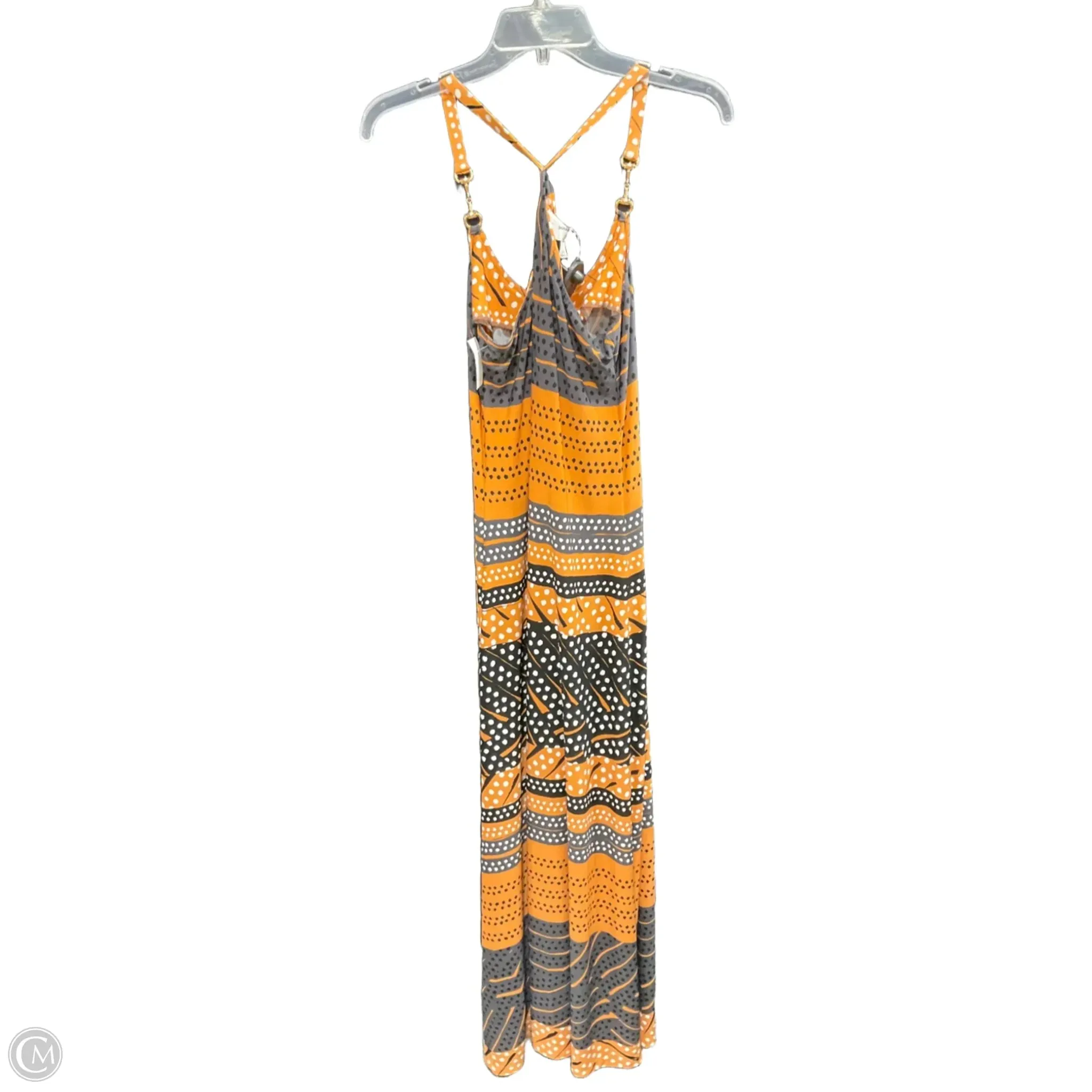 Dress Casual Maxi By Donna Morgan In Grey & Orange, Size: M