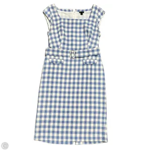 Dress Casual Midi By Ann Taylor In Blue & Cream, Size: M