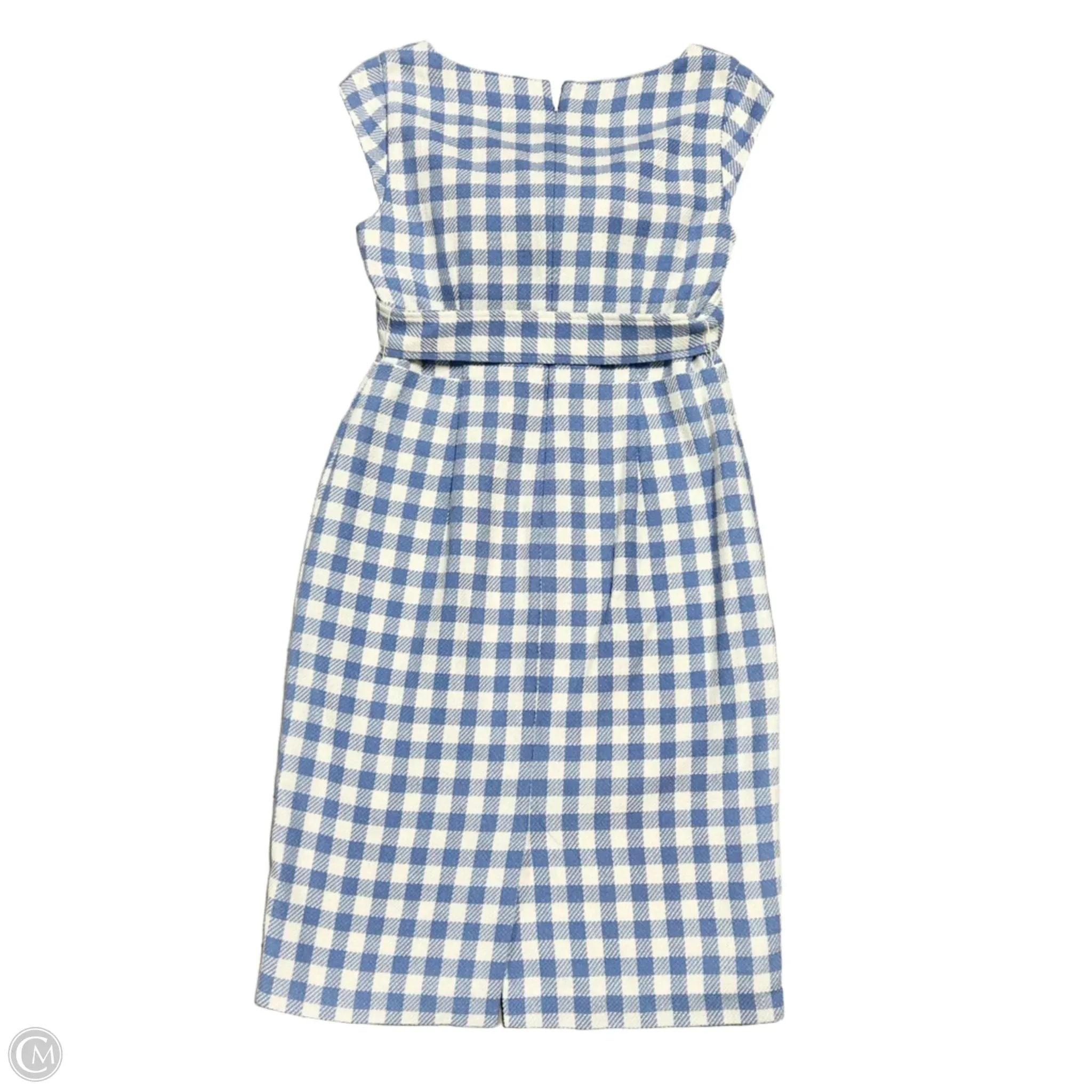 Dress Casual Midi By Ann Taylor In Blue & Cream, Size: M