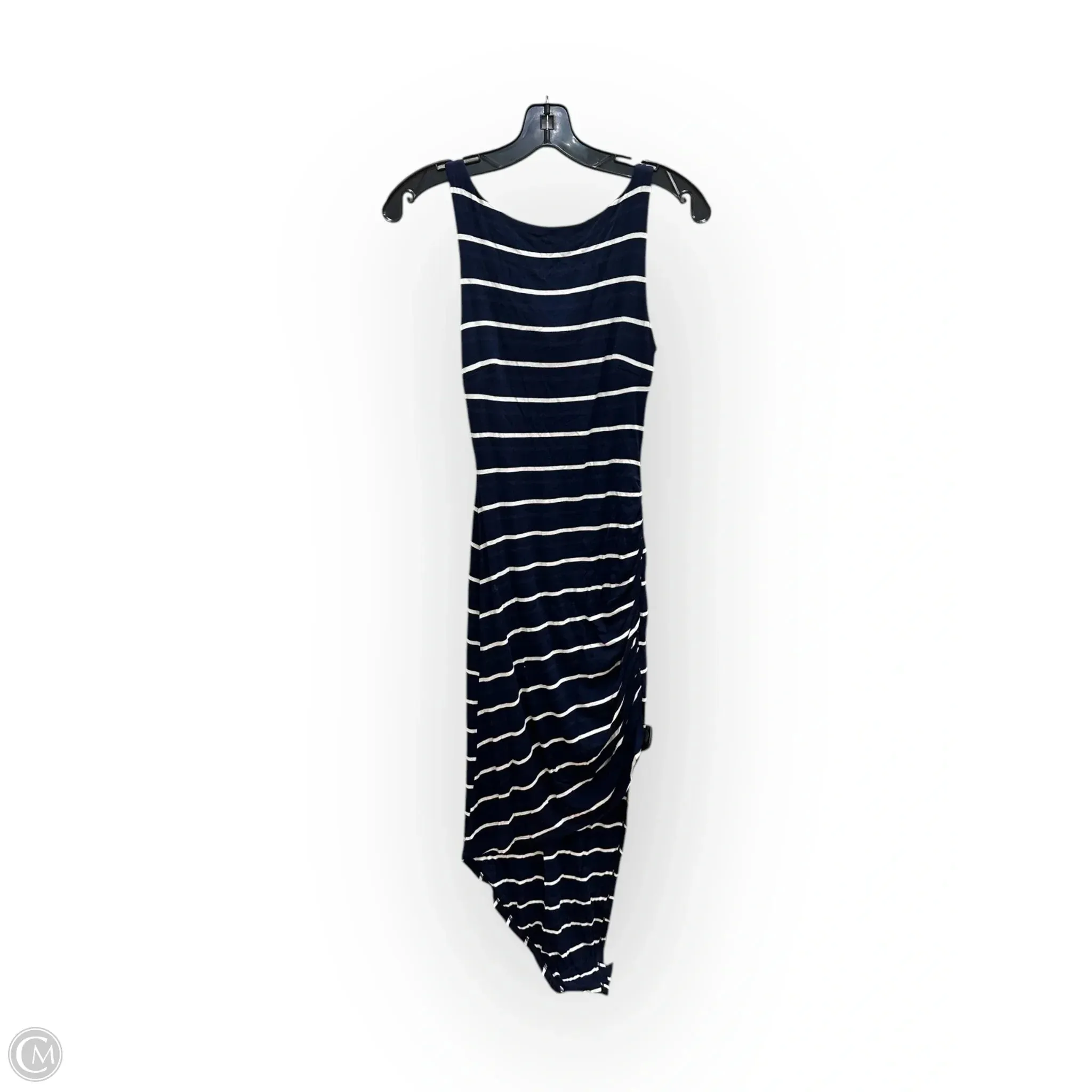Dress Casual Midi By Bebe In Blue & White, Size: Xxs