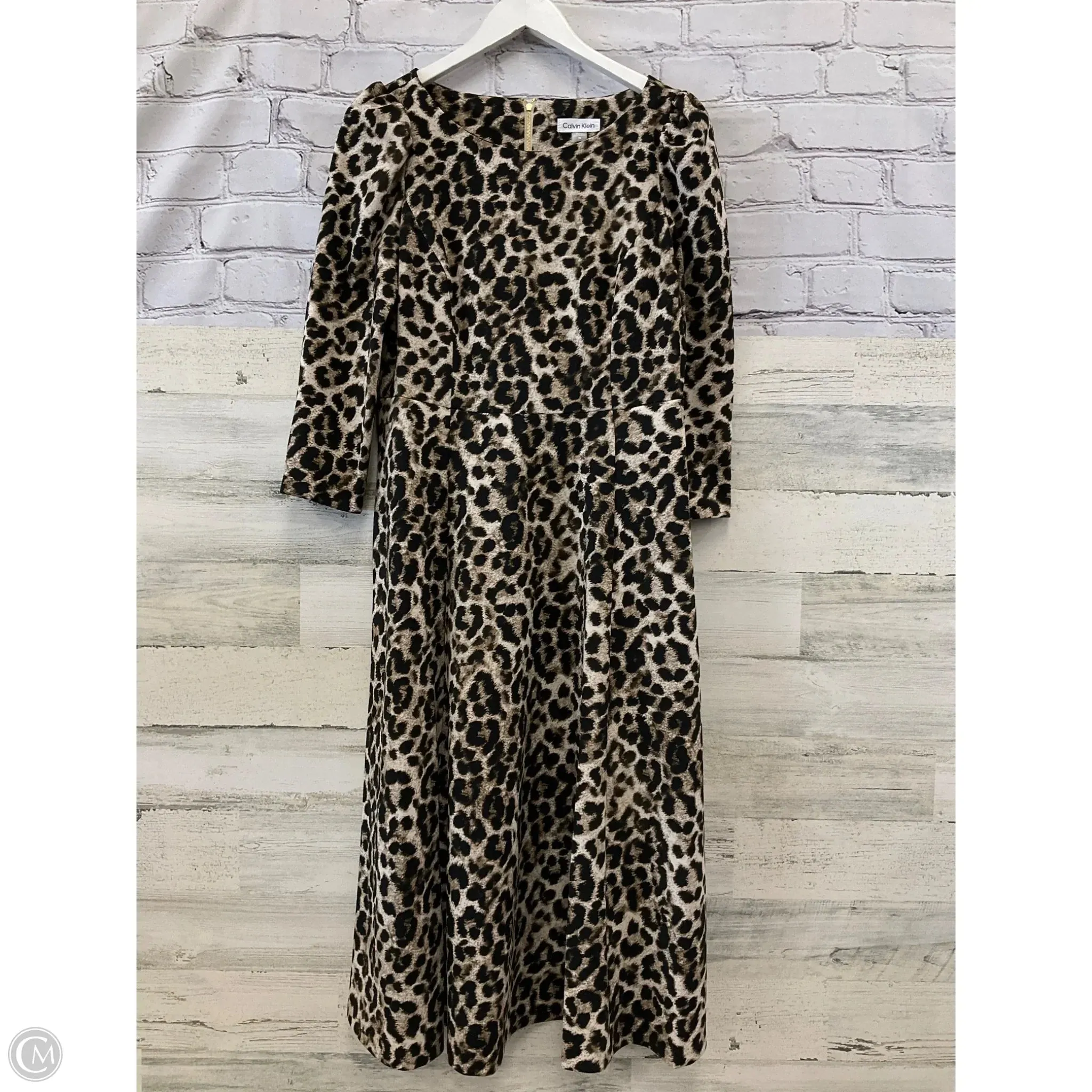 Dress Casual Midi By Calvin Klein In Animal Print, Size: M