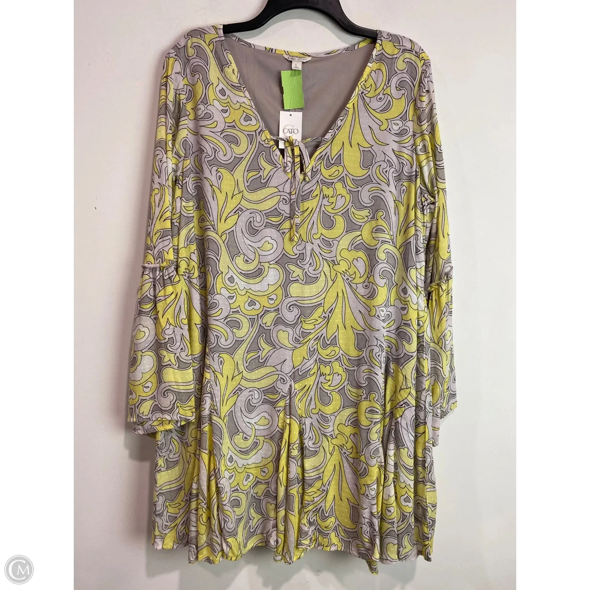 Dress Casual Midi By Cato In Yellow, Size: L