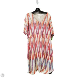 Dress Casual Midi By Chicos In Orange & Yellow, Size: M