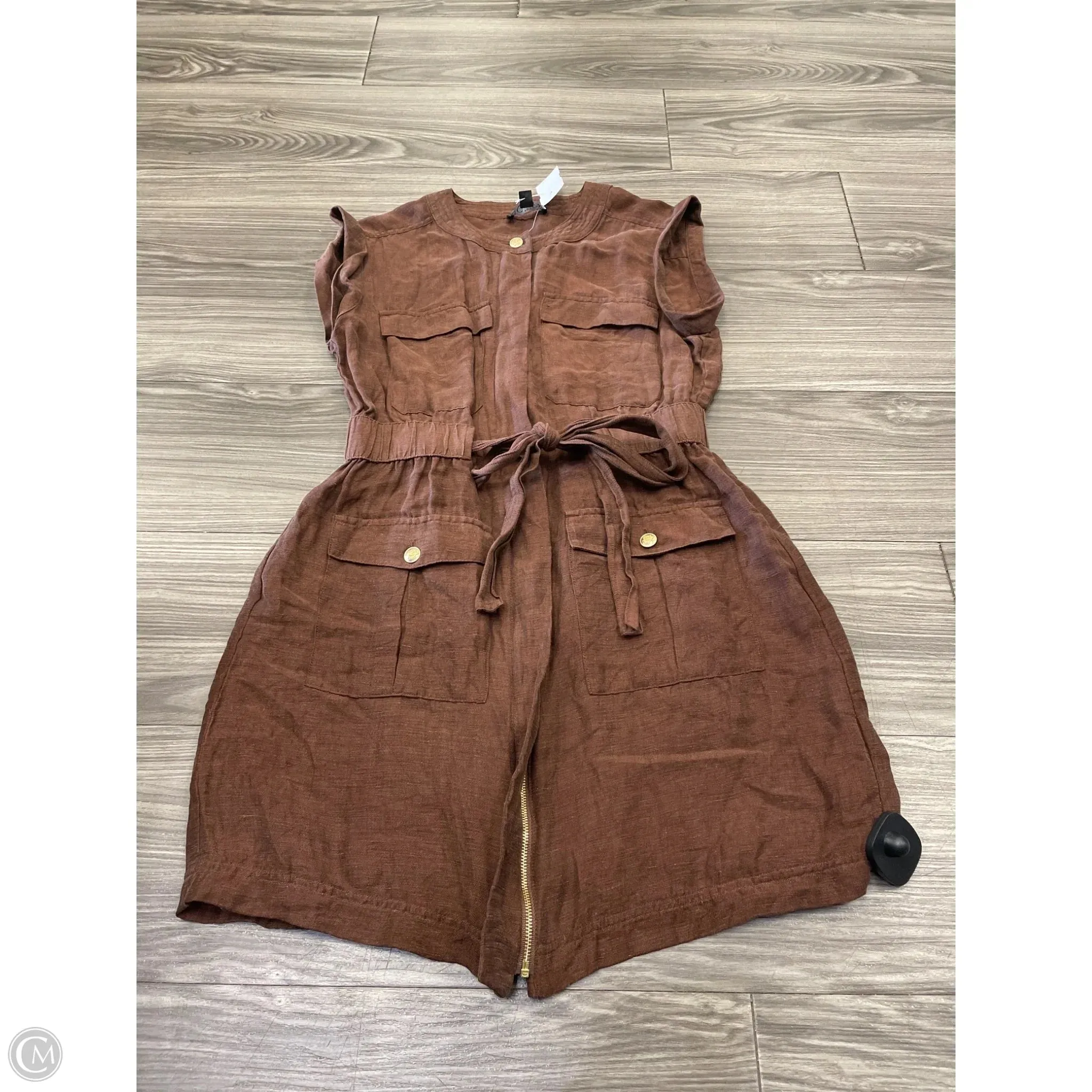 Dress Casual Midi By J. Crew In Brown & Gold, Size: 2