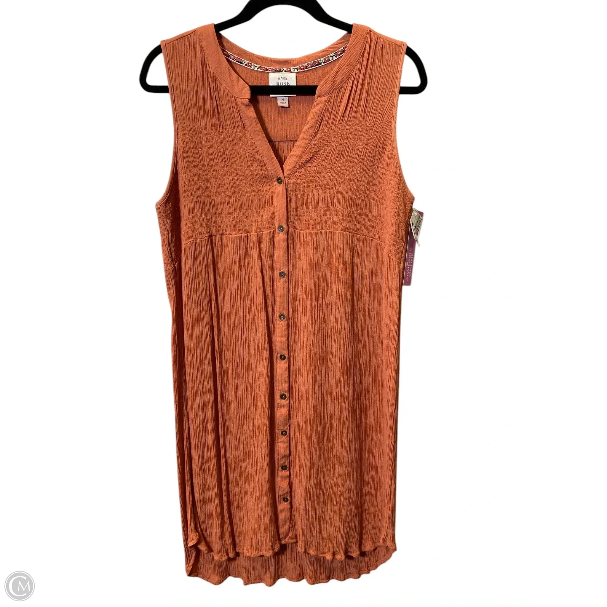 Dress Casual Midi By Knox Rose In Orange, Size: M