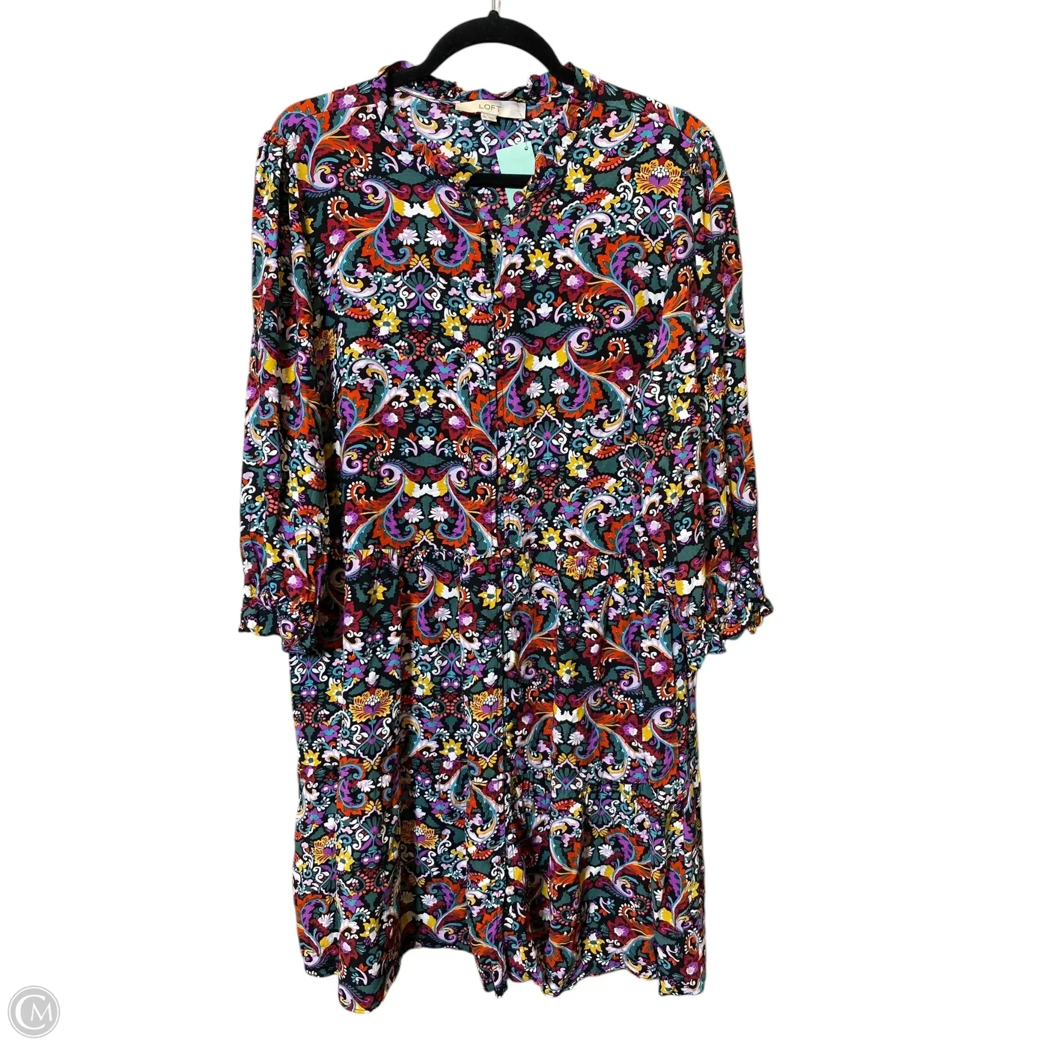 Dress Casual Midi By Loft In Multi-colored, Size: Xxl