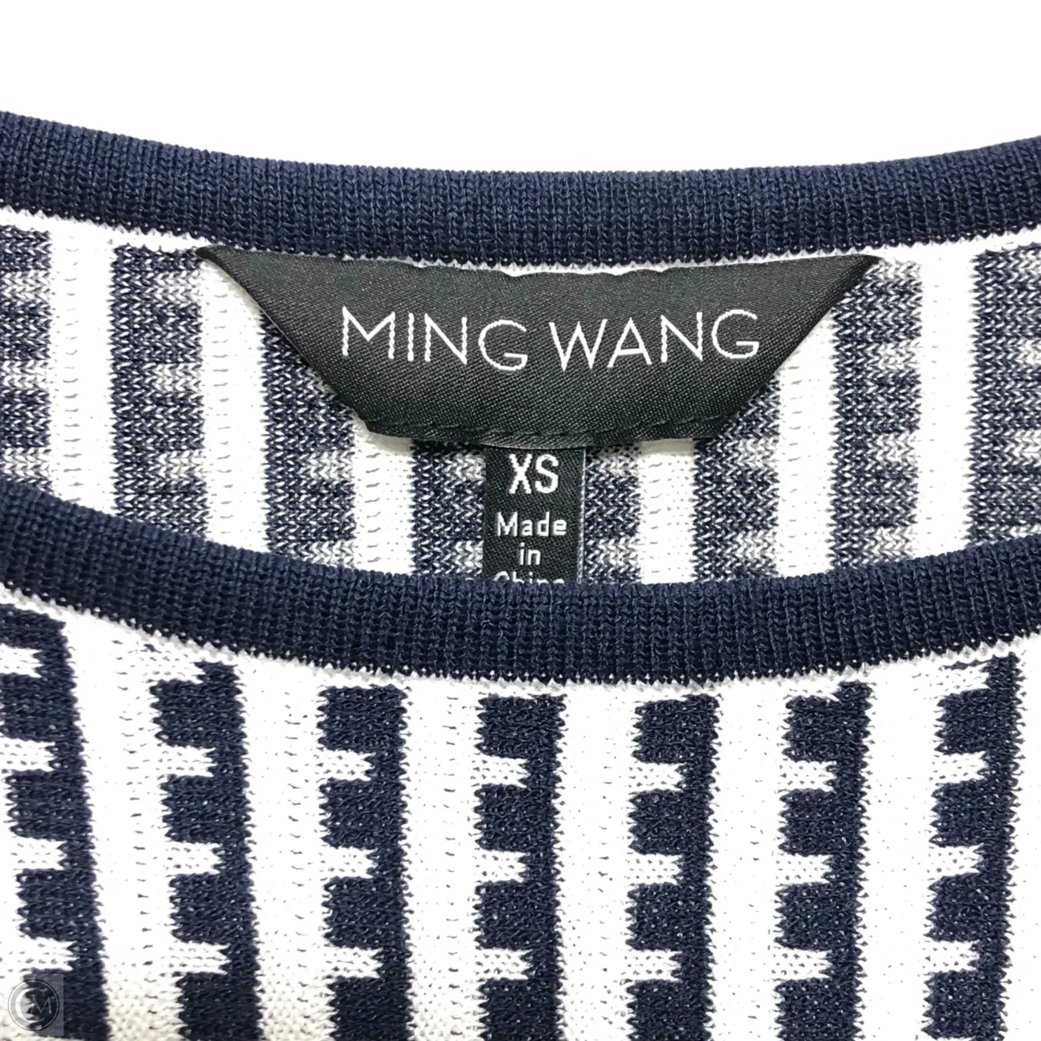 Dress Casual Midi By Ming Wang In Blue & White, Size: Xs