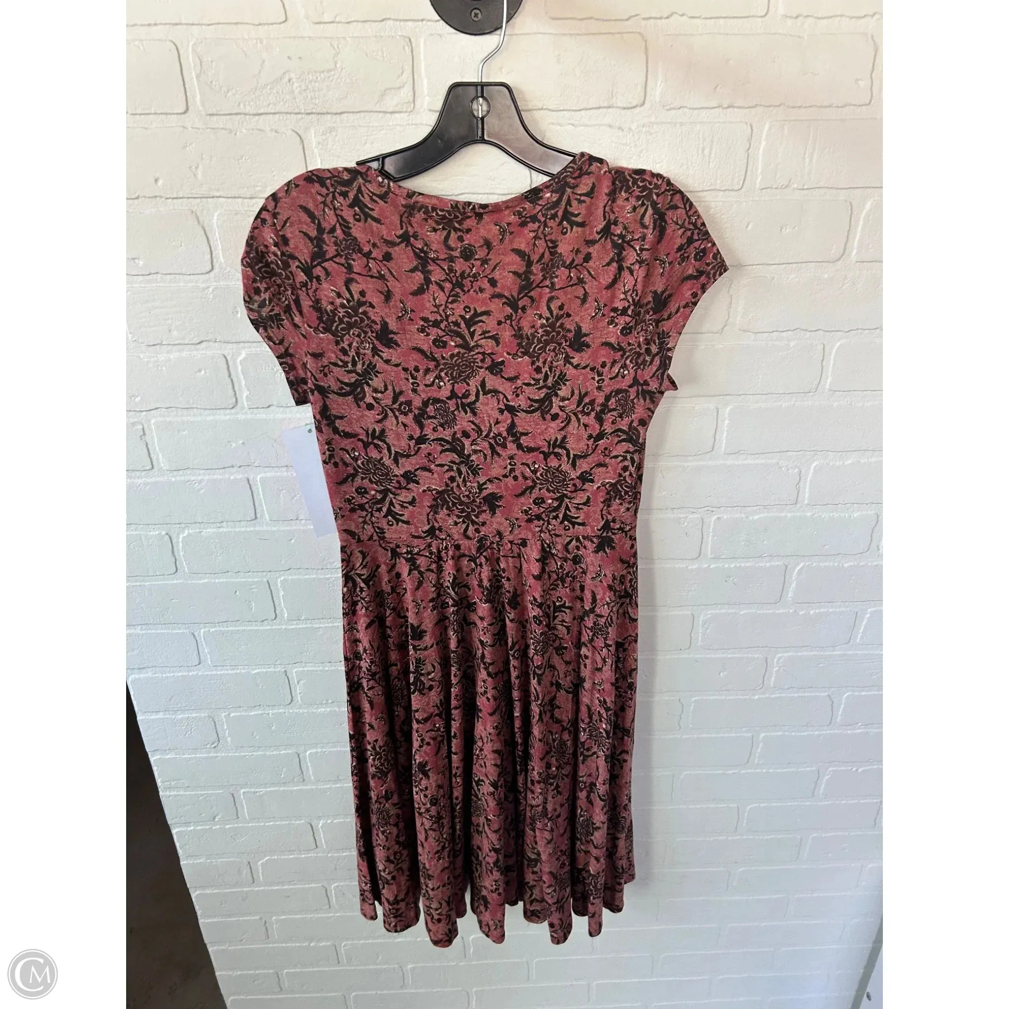 Dress Casual Midi By Peruvian Connection In Brown & Red, Size: Xs