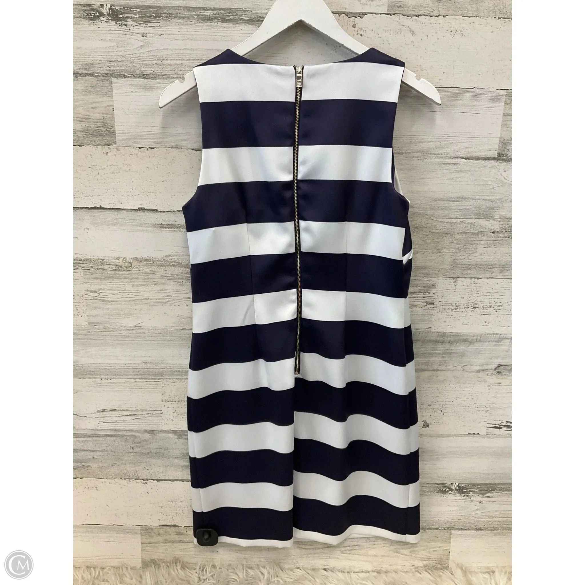 Dress Casual Midi By Vince Camuto In Blue & White, Size: S