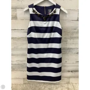 Dress Casual Midi By Vince Camuto In Blue & White, Size: S