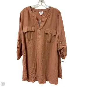 Dress Casual Short By Blu Pepper In Peach, Size: 1x
