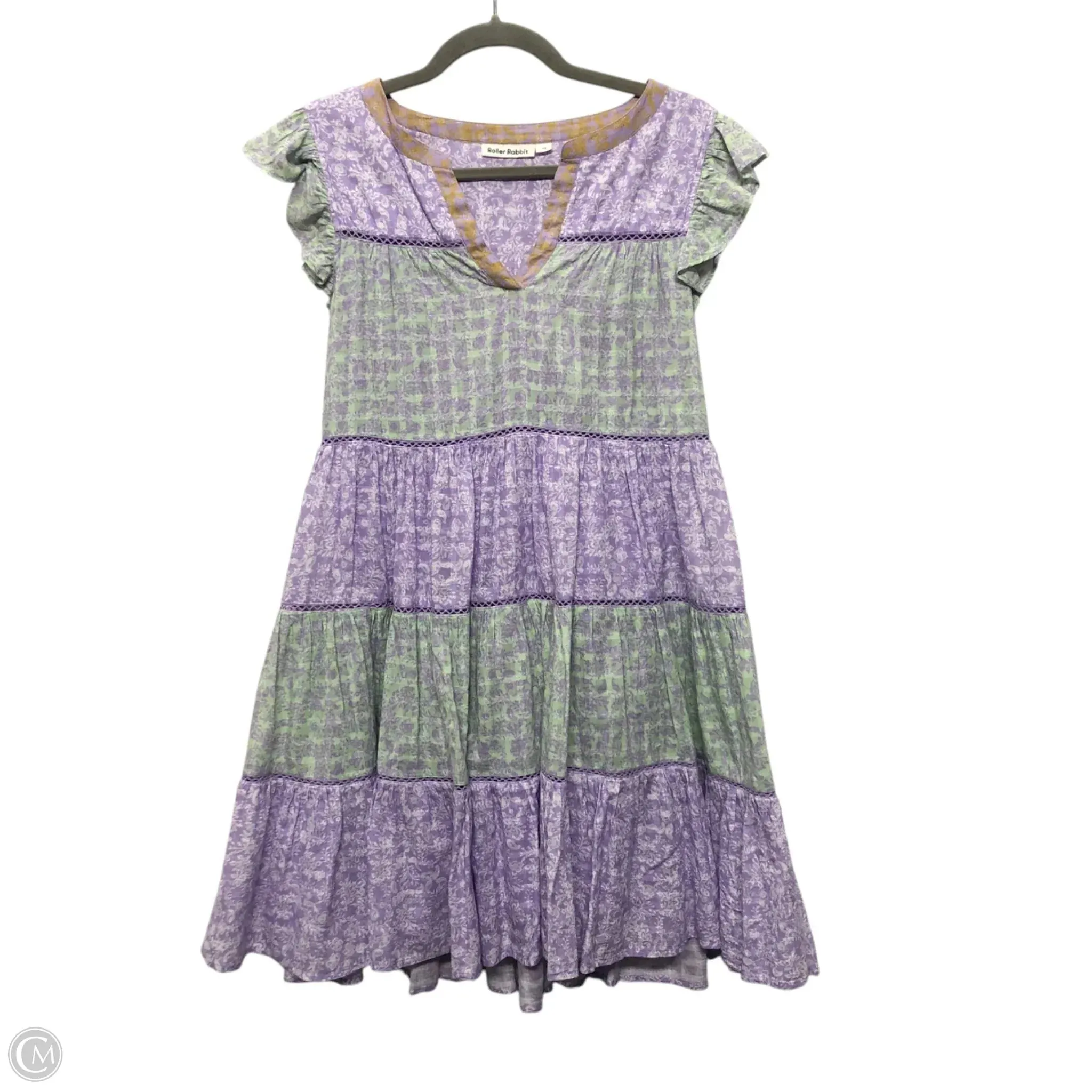 Dress Casual Short By Cmb In Green & Purple, Size: Xs