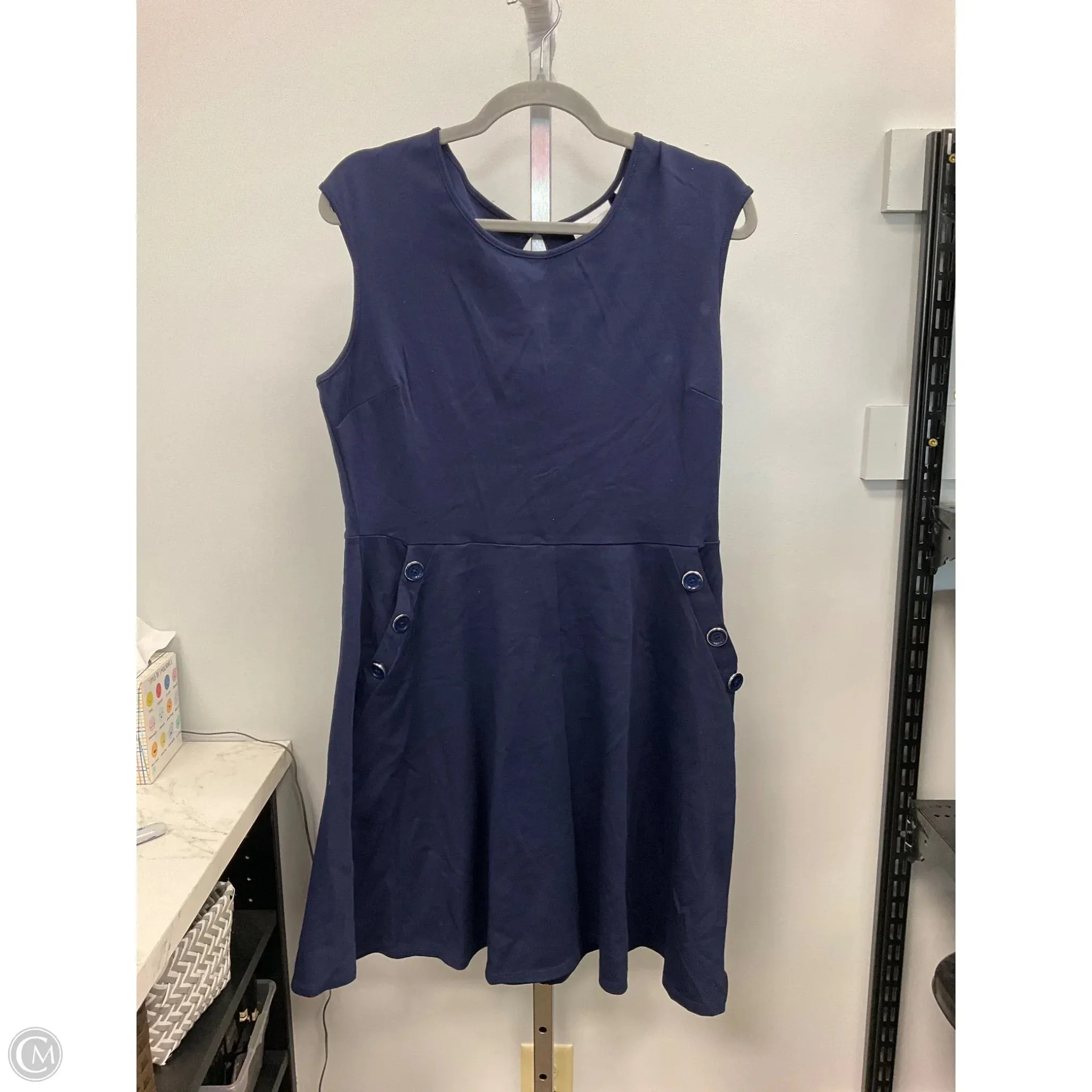 Dress Casual Short By New York And Co In Blue, Size: L