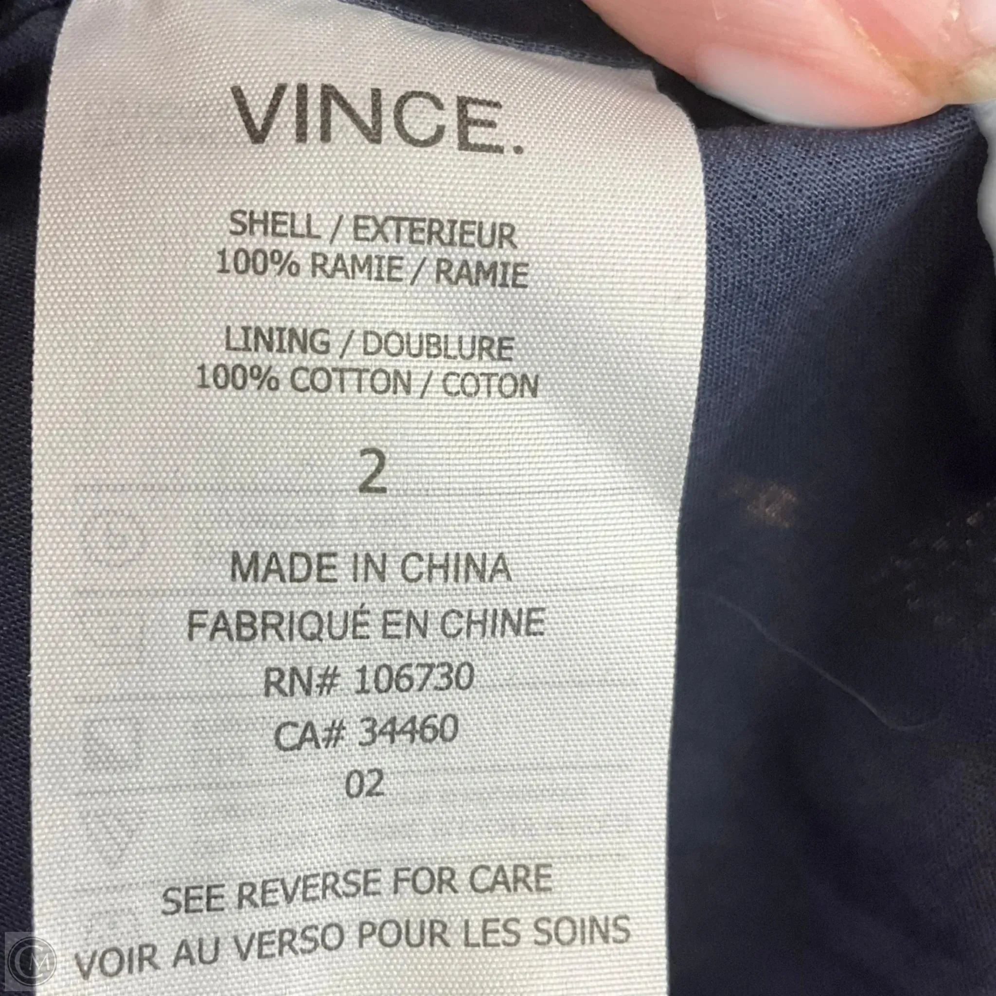 Dress Casual Short By Vince In Navy, Size: Xs