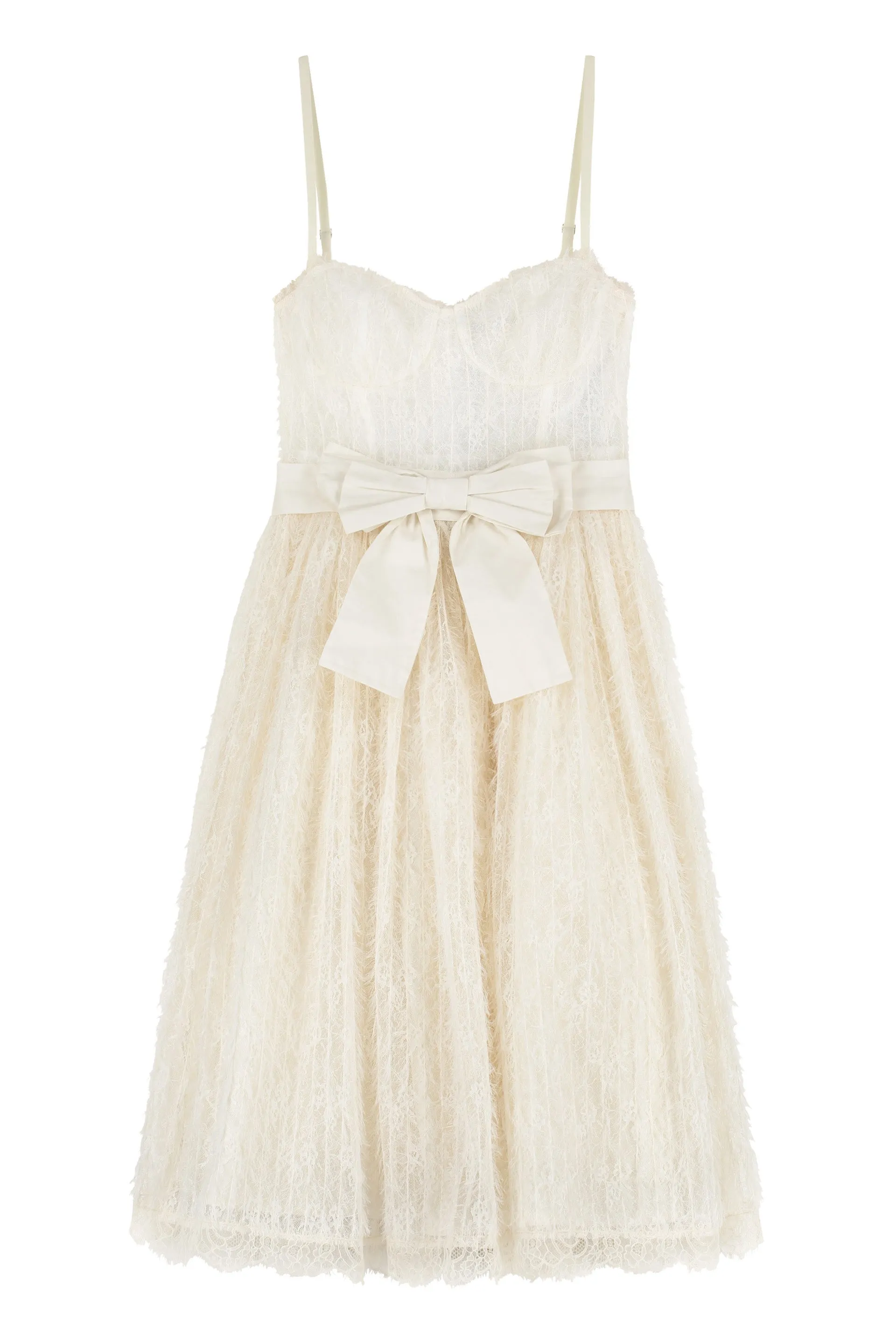 Elisabetta Franchi Lace-Detailed Sweetheart-Neck Dress