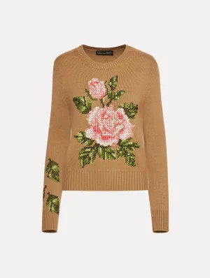 English Rose Cross Stich Pullover