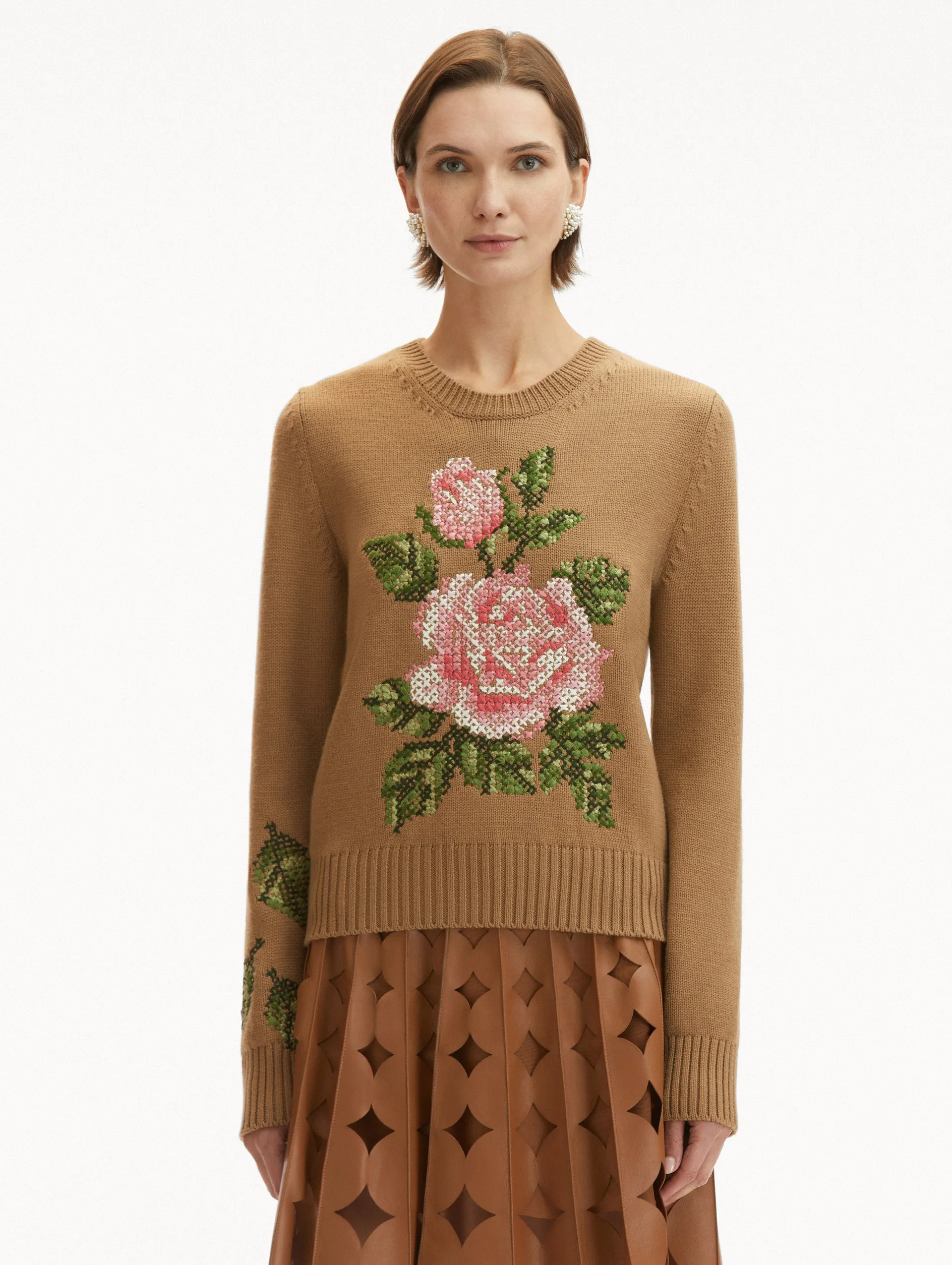 English Rose Cross Stich Pullover