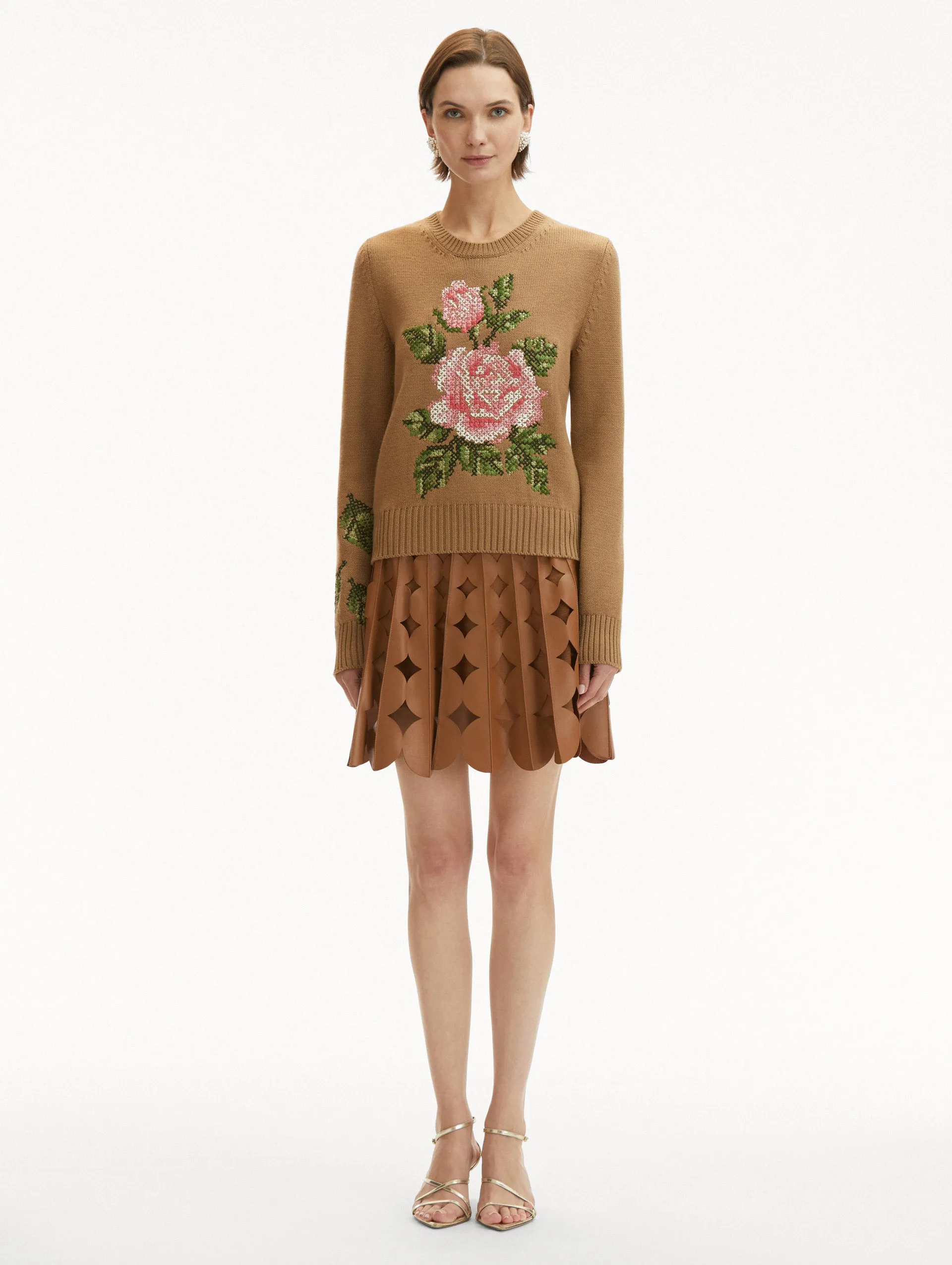 English Rose Cross Stich Pullover