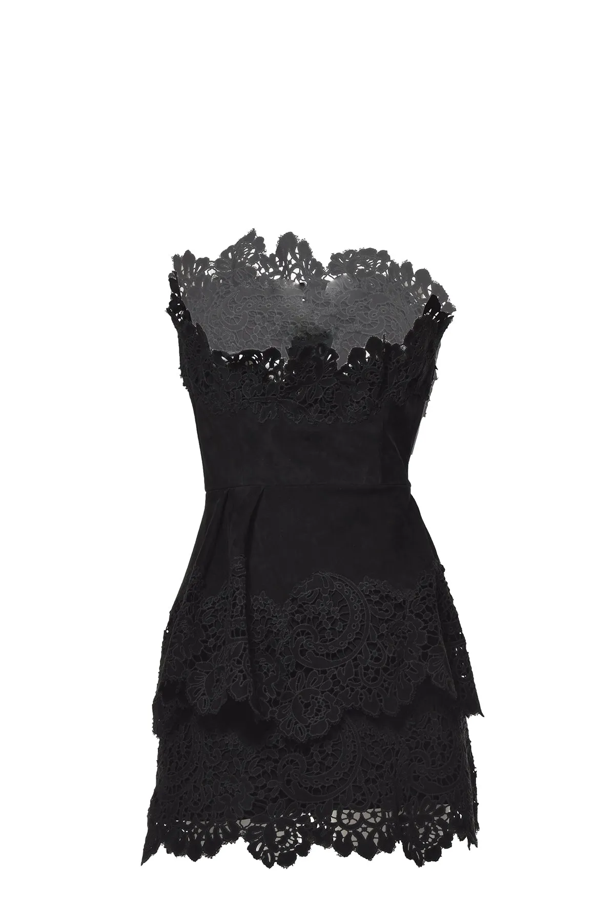 Ermanno Scervino Lace-Embellished Strapless Dress
