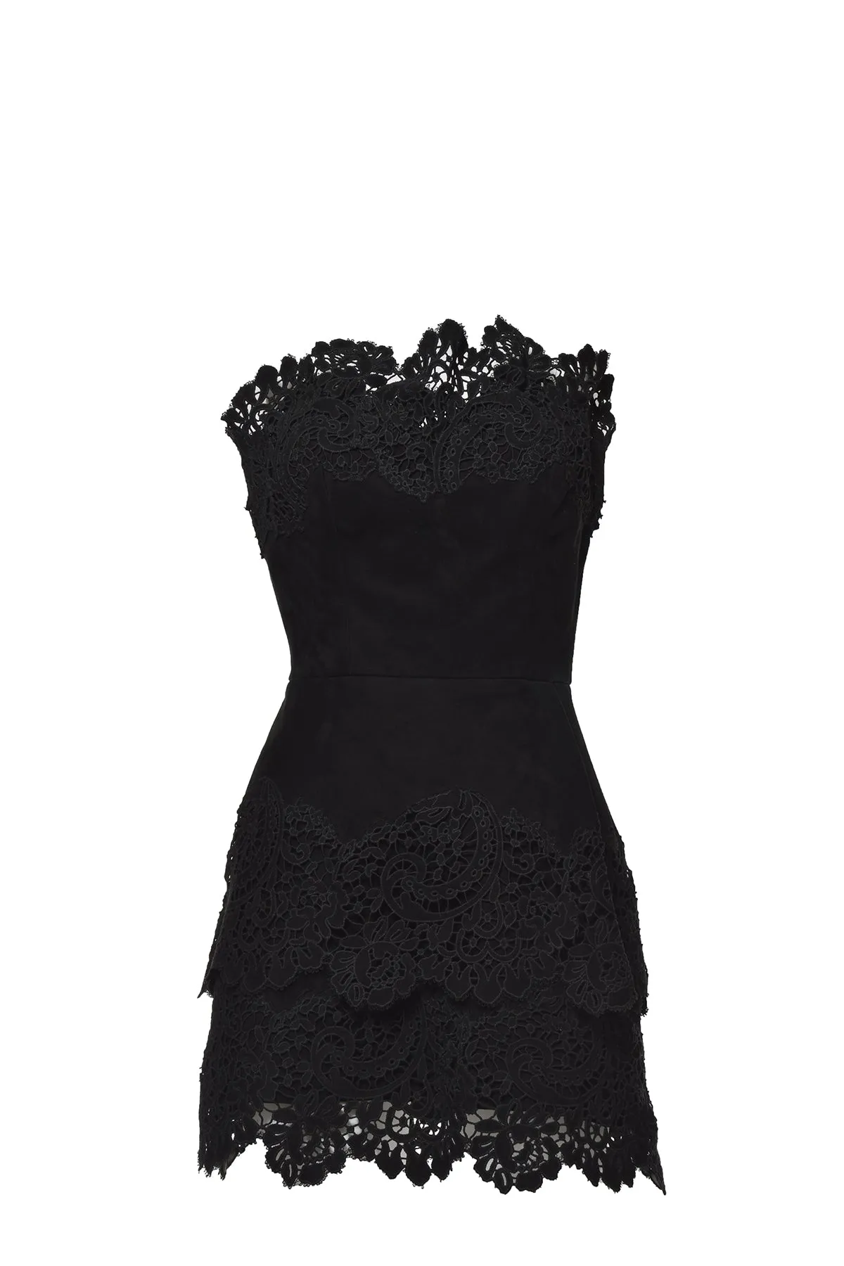 Ermanno Scervino Lace-Embellished Strapless Dress