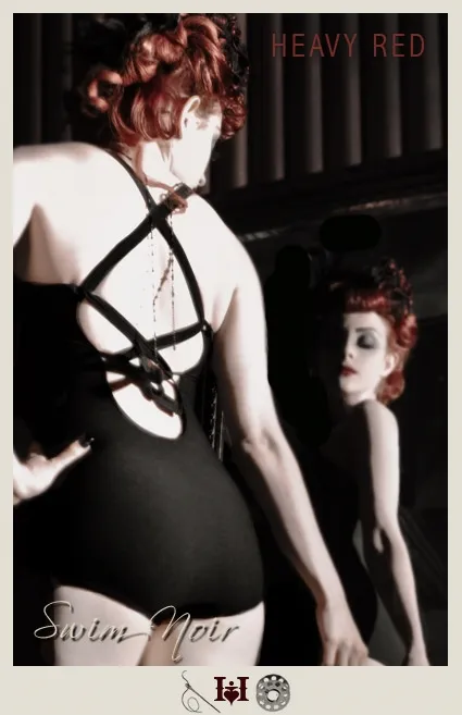 Insidious Temptation - One Piece Red/Black Vintage Bathing Suit