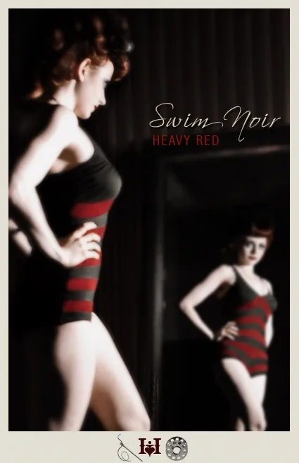 Insidious Temptation - One Piece Red/Black Vintage Bathing Suit