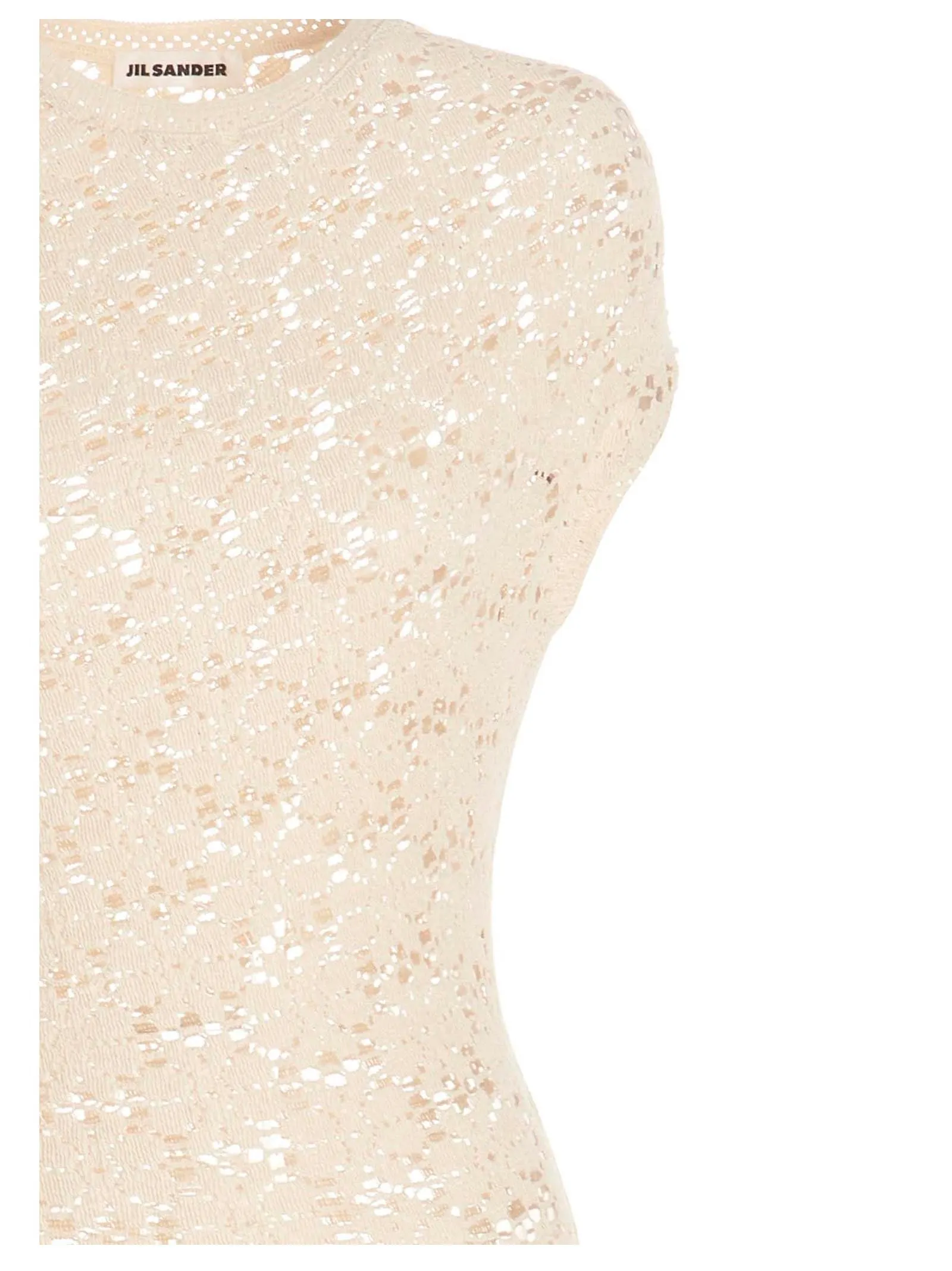 Jil Sander Lace-Detailed Short-Sleeved Maxi Dress