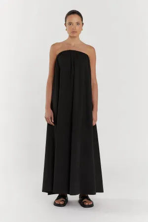JULES BLACK STRAPLESS COTTON MAXI DRESS