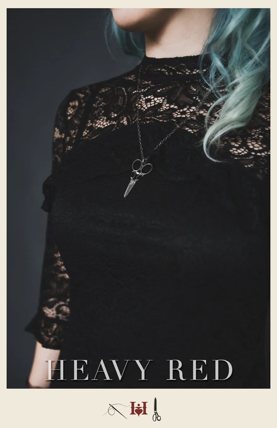 Keyhole Lace Mourning Dress