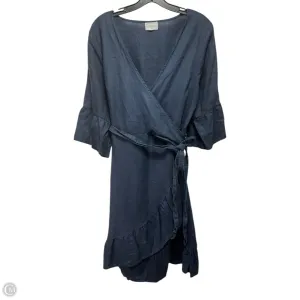 Linen Dress Casual Midi By 4our Dreamers In Navy, Size: M