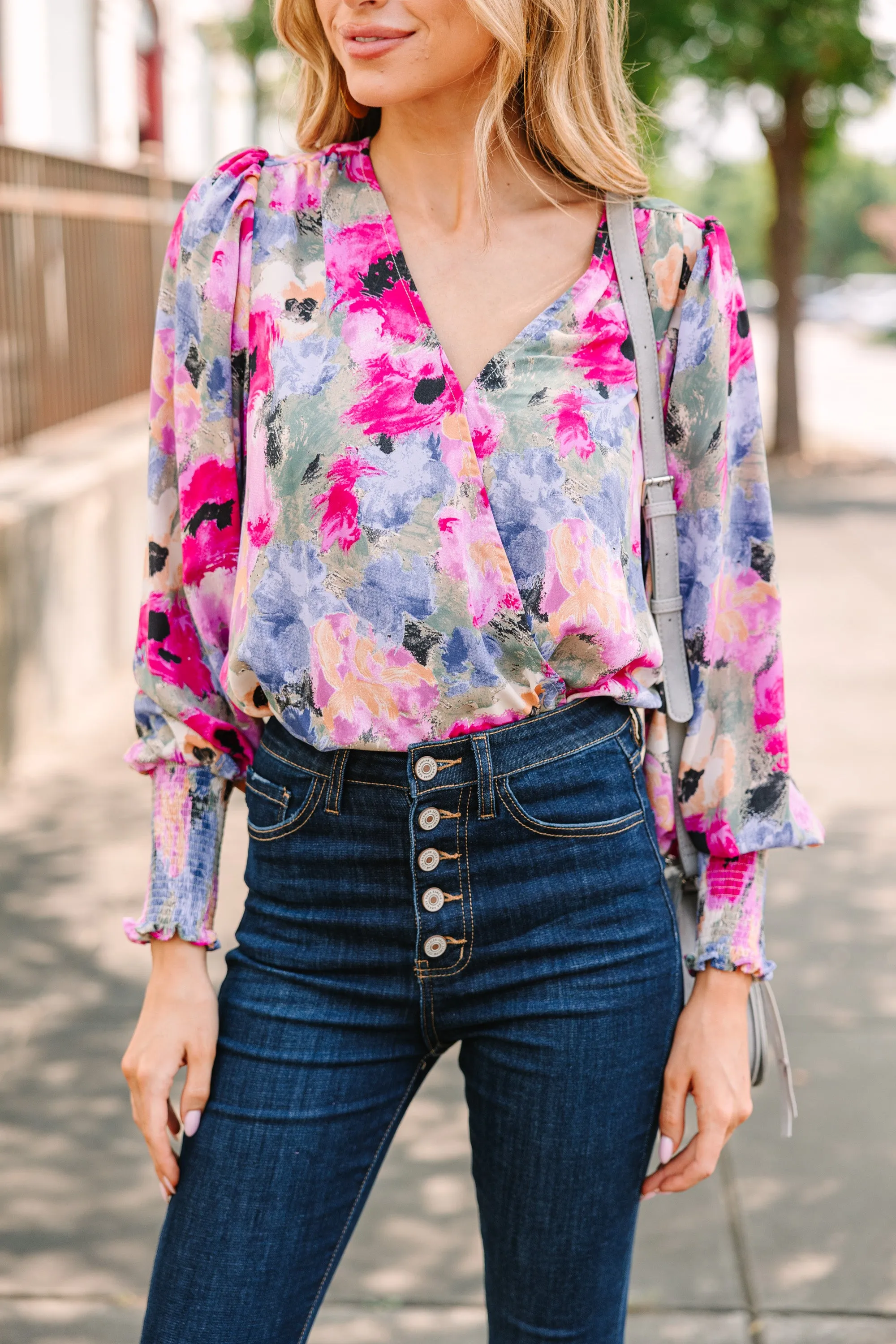 Living Out Loud Orchid Purple Floral Bodysuit