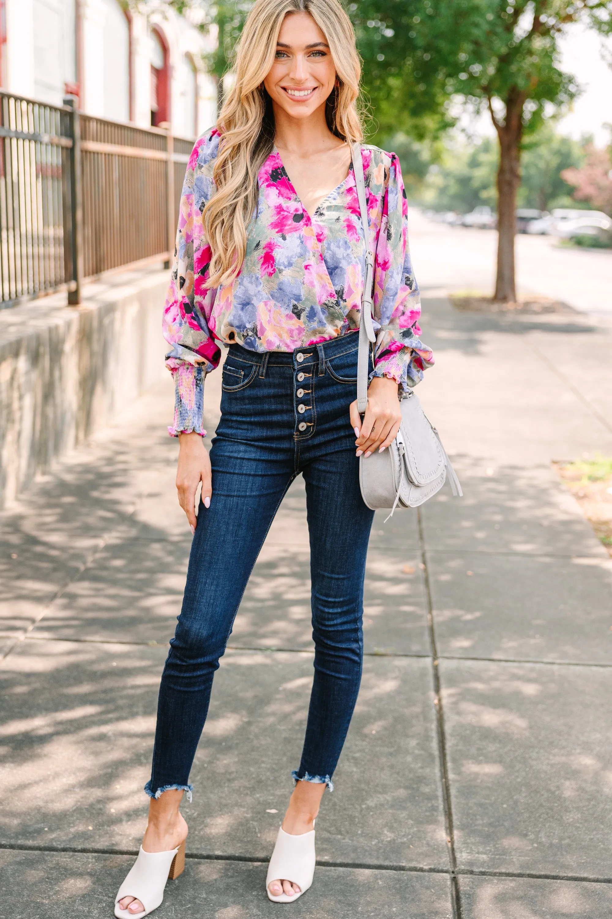 Living Out Loud Orchid Purple Floral Bodysuit