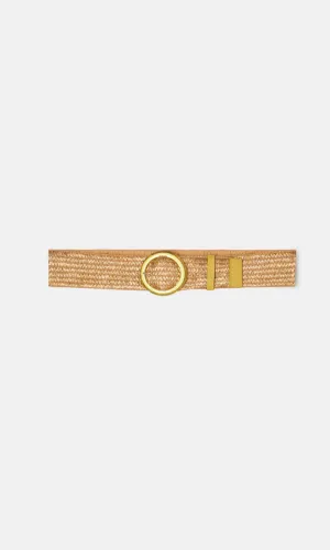 Momoni Amber Elastica Raffia Belt - Sand Rope