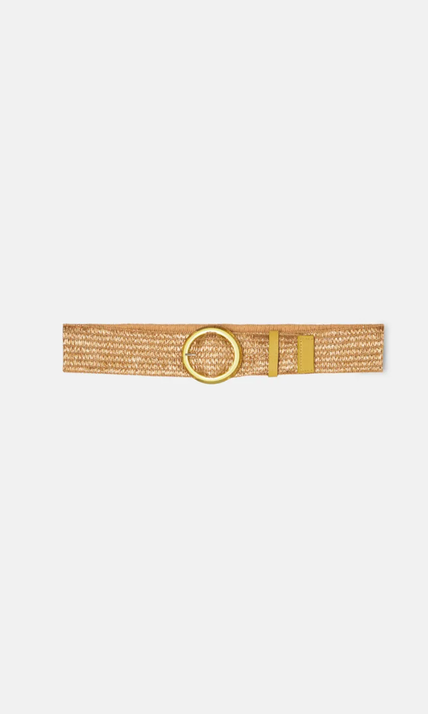 Momoni Amber Elastica Raffia Belt - Sand Rope