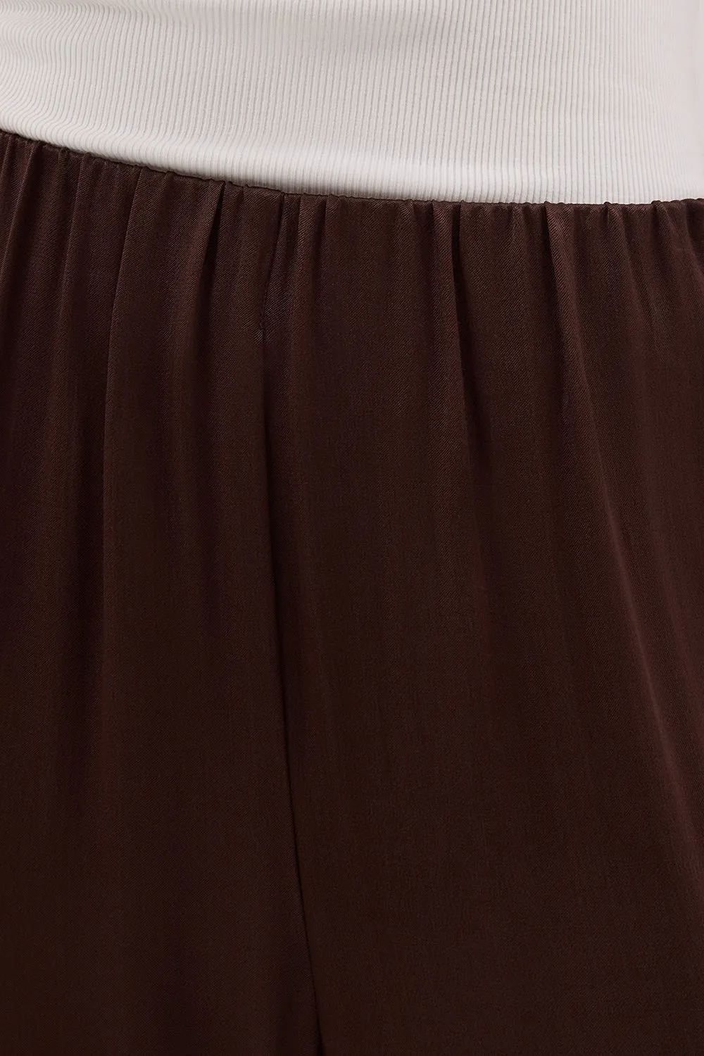 MONICA BITTER CHOC SATIN PANT