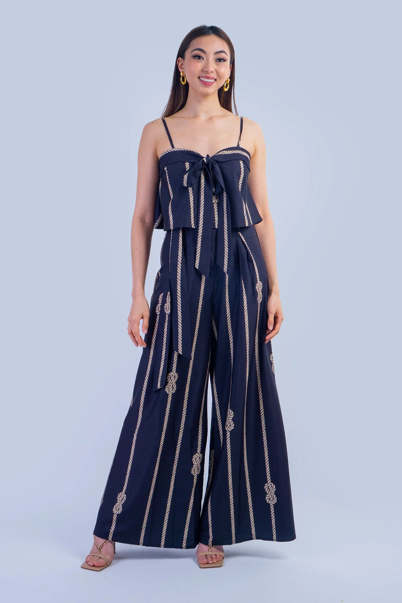 Navy Ivory Rope Top