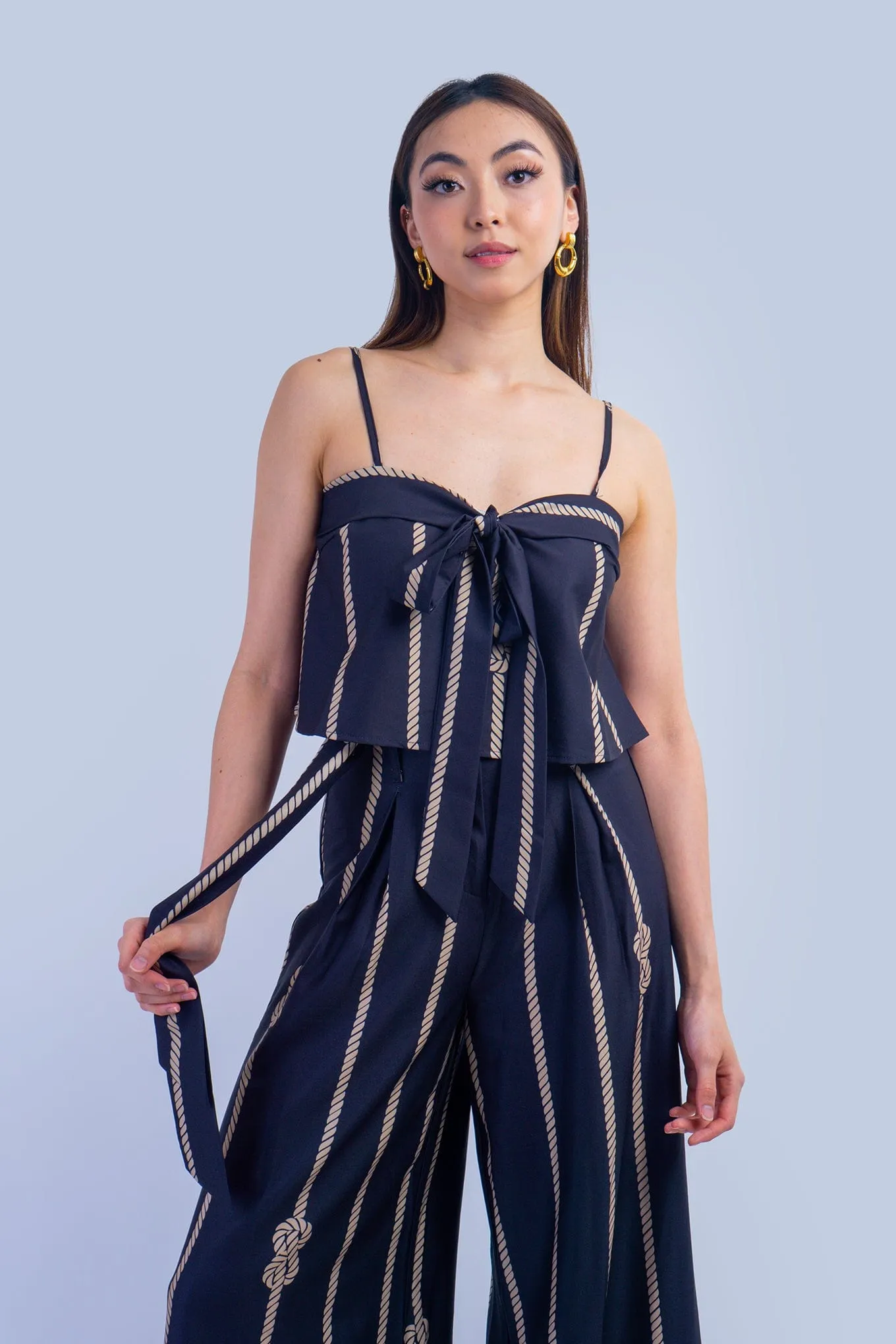Navy Ivory Rope Top