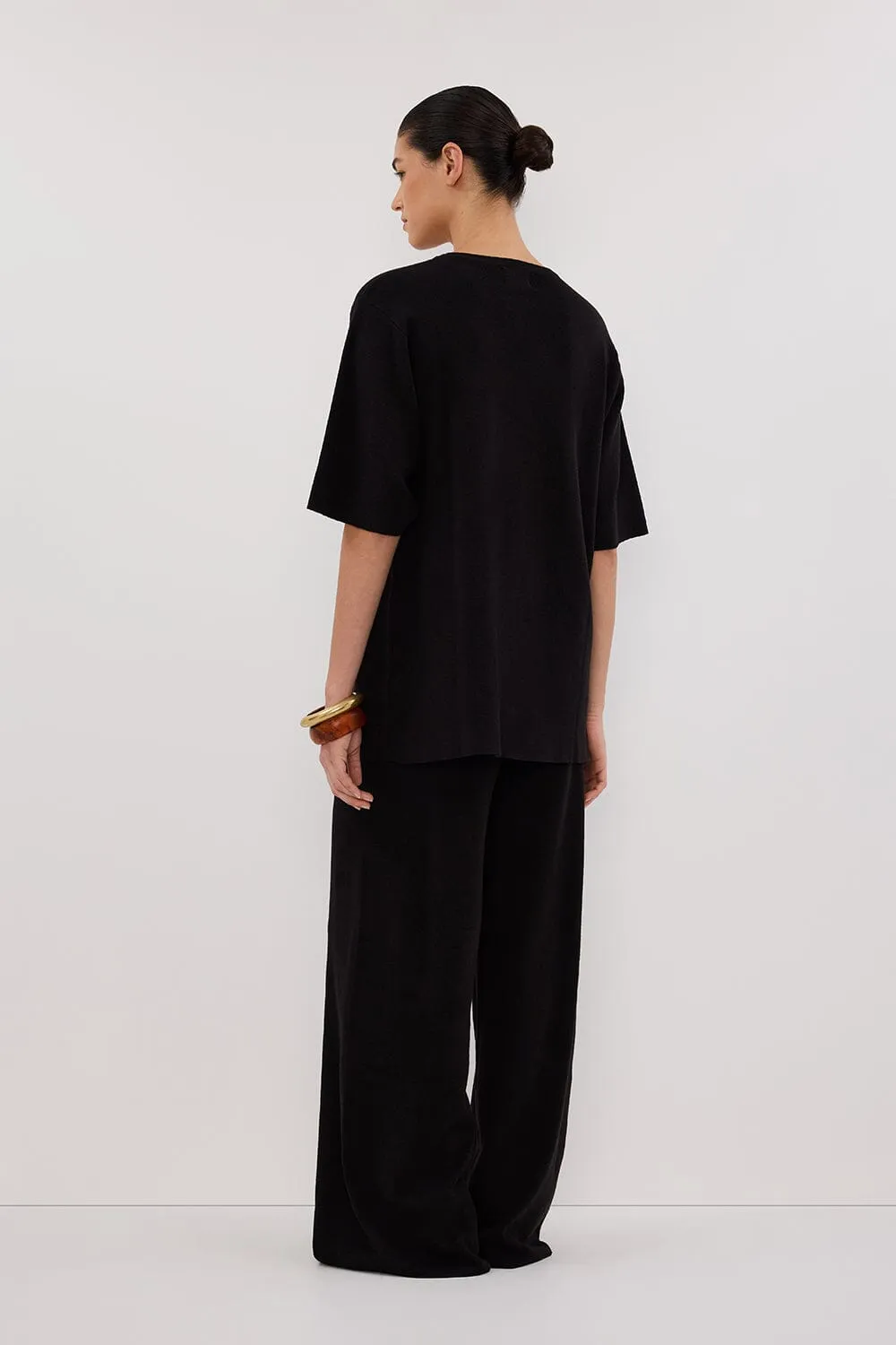 OLIVIA BLACK OVERSIZED KNIT TEE