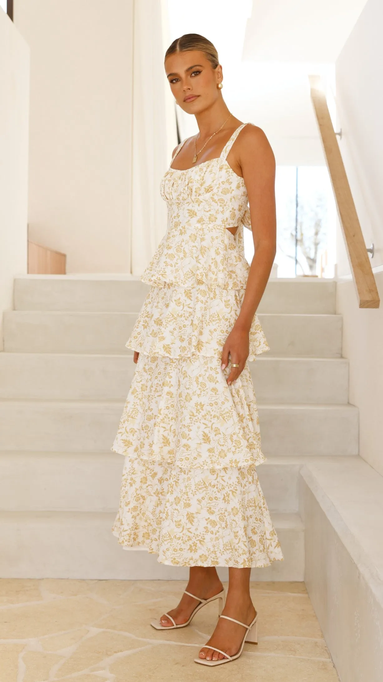 Page Maxi Dress - Yellow Floral